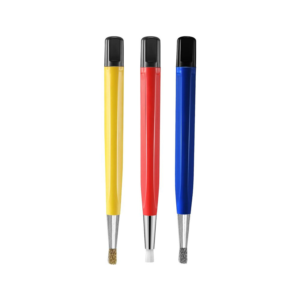3Pcs/Set Fiberglass Steel Scratch Brush Pen Fiber Bristles Polish Watch Rust Dirt Remover Jewelry Circuit Board Cleaning 4712627102239