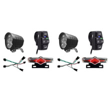 2X EBike Headlight Taillight DK336 Set Front/Rear Light Electric Bike LED Lights SET for 36V 48V 52V 60V