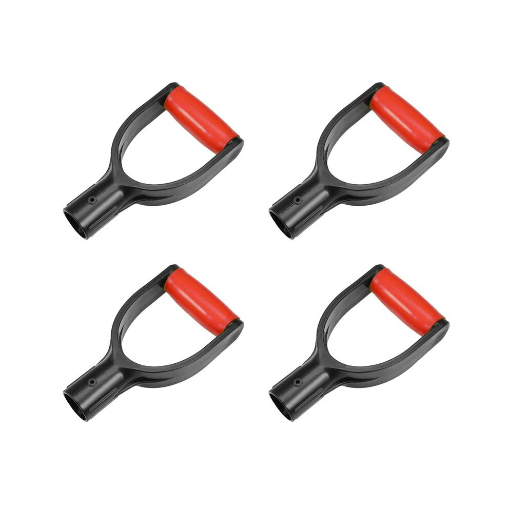 4X Plastic Spade Handle Shovel D Grip Handle, 32Mm Inner Diameter Spade Snow Shovel Handle, (Red) 6031692496127
