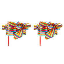 2X Fita de Dança Arco-Íris Fita de Dança Infantil Ginástica Ritmo Bastão Fita Colorida de Ginástica Artigos Esportivos (2M)