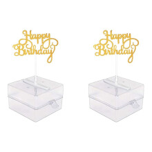 2X Cake Money Box Set, Money Pulling Cake Making Mold,Cake ATM Money Box with Gold Glitter Happy Birthday Cake Topper