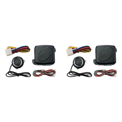 2X Car Alarm One Button Start/Stop System Kit Remote Engine Door Lock Keyless Entry System Central Locking