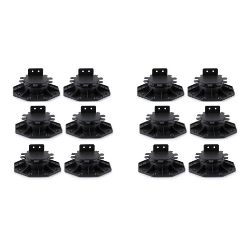 12 Pcs Joist Support Pedestals, Adjustable Decking & Flooring Support Pedestal for Deck, Timber Base 1