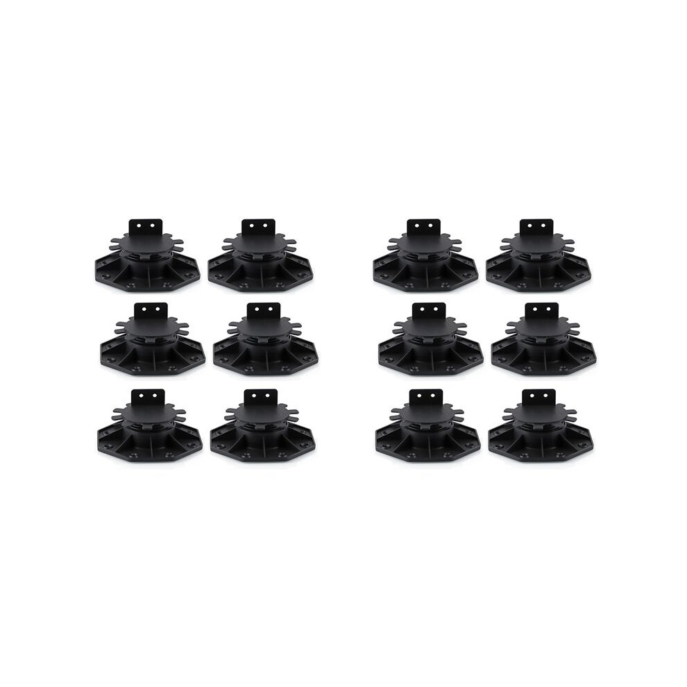 12 Pcs Joist Support Pedestals, Adjustable Decking & Flooring Support Pedestal For Deck, Timber Base 6033533283521