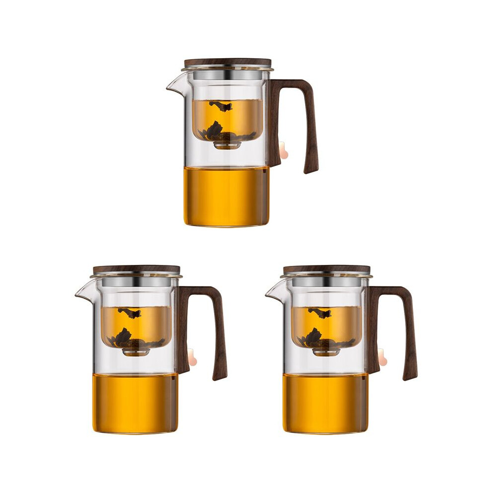 Semoic 3X Magnetic Filtration Teapot - Automatic Tea Separation, Small Waist Design, Glass Teapot For Office Use