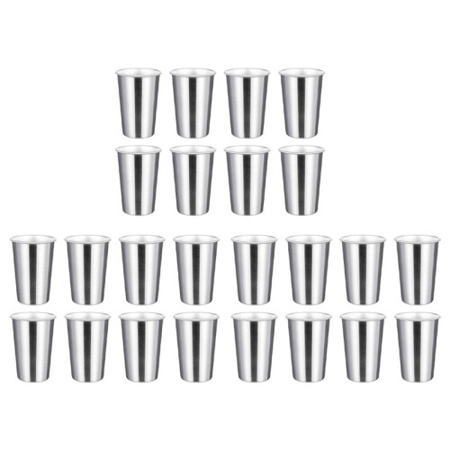 Premium Stainless Steel Cups 16 Oz Pint Cup Tumbler (24 Pack) - Stackable Durable Cup