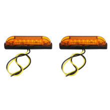 2szt. 4-Calowy Bursztynowy LED Light 12V Sealed Utility Strip Bar Lights 6LED RV Marine Boat