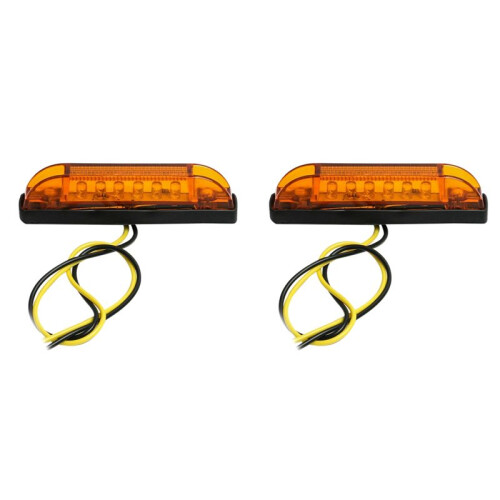 2X luz led âmbar de 4 polegadas 12v selada para luzes de barra utilitária 6led rv  marinho