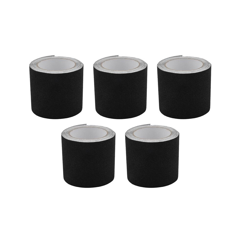 Semoic 5X Non-Slip Stair Tape - Indoor & Outdoor Waterproof Safety Steps,80 Grit, Blackï¼5M