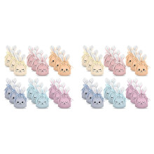 36 Pcs Easter Bunny Gift Bags Rabbit Ear Velvet Drawstring Bags,Bunny Gift Pouches Bunny Party Favors, 6 Color