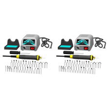 2X LH20 Wood Burning Tools, Adjustable Temperature Wood Burner Kit, Beginner Wood Burning,EU Plug