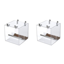 2X No Mess Bird Feeder for Cage Bird Feeder Automatic Bird Feeder for Cage, Acrylic Bird Feeder Cage Food Feeder