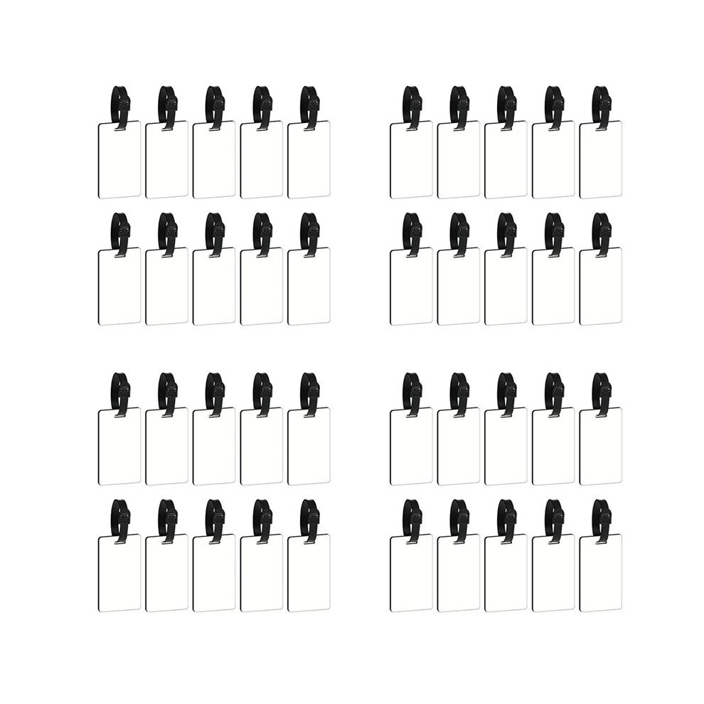 40Pcs Sublimation Blank Luggage Tags Blank Travel Bag Baggage Tags With Strap Double Sided Suitcase Label Tag 6031015855686