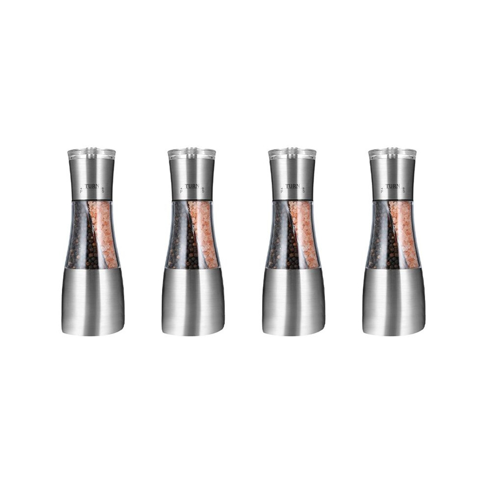Semoic 4X Pepper And Salt Grinder 2 In 1,Dual Mill Shaker With Adjustable Coarseness By Ceramic Rotor, Kitchen Cooking