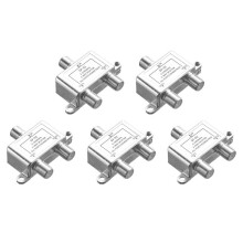 5X Digitale 2-Weg Coaxiale Kabelsplitter 5-2400MHz, RG6-Compatibel, Werken met Analoge/Digitale Tv-Verbindingen en Internet