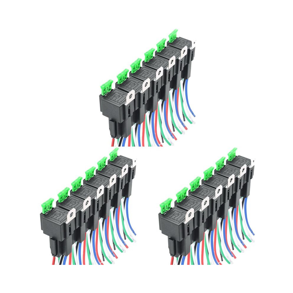 18Pcs 5-Pin Spst Automotive Electrical Relay 12V 30A Car Fuse Relay Wiring Harness Car Accessories 6032391502560