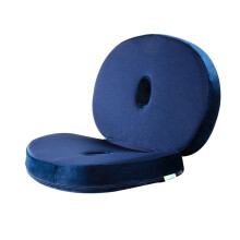 Lumbar Support Pillow and Seat Cushion for Office Chair, Tailbone Relief (Navy Blue 44x32x14cm)
