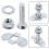 2X L Track Threaded Stud Fittings L-Track Threaded Double Stud Lug Fitting Tie Down, Used with L Track Rails, Silver 2