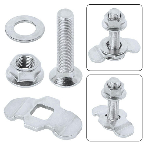 2X L Track Threaded Stud Fittings L-Track Threaded Double Stud Lug Fitting Tie Down, Used with L Track Rails, Silver 1