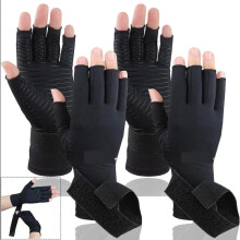 Compression Gloves with Strap Fingerless Wrist Hand Thumb