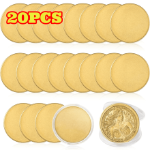 20pcs 40mm Blank Challenge Coins for Laser Engraving, Threaded Edge Alloy + Acrylic Box — DIY, Custom, Memorial, Gift