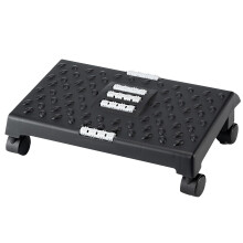Ergonomic Under Desk Foot Rest with Massage Surface and Rollers for Office Chair, 15x10x5 in Black