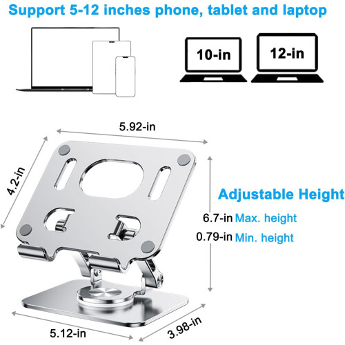 Foldable Adjustable Drawing Tablet Stand for Desk iPad Holder Laptop Computer Riser 360 Rotating 1