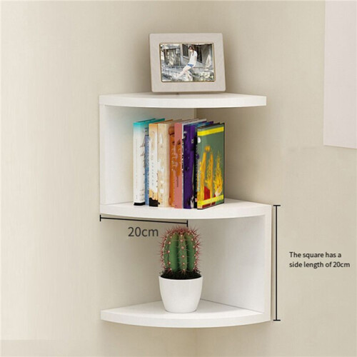 3X Corner Shelf Corner Punching-Free Corner Bookshelf Kitchen Triangle Cabinet Storage Rack 1