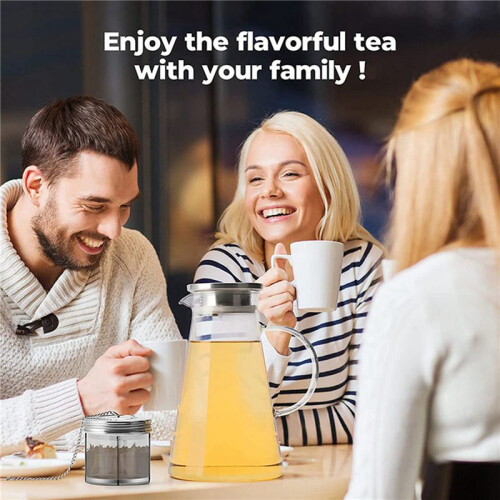 6 Pcs Large Tea  Infuser for Loose Leaf Tea & Spice Infuser for Cooking, Threaded Lid, Extra Fine Mesh Tea Strainer 2