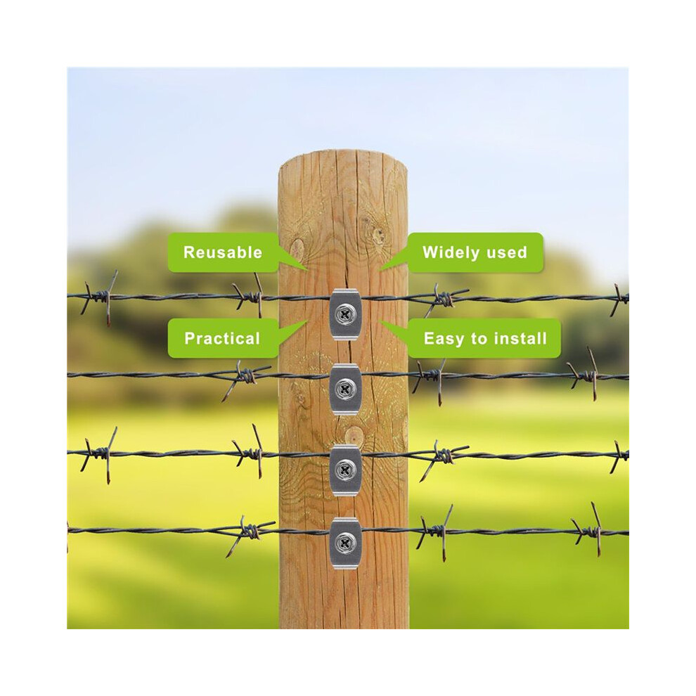 Fence Staples,Fence Nails For Softwood, Reusable Wire Fence Staples Screws For Mesh & Woven Fencing, 100Fence Fasteners 6031068231321