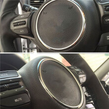2X Stainless Mirror Chrome Interior Steering Wheel Circle Cover Trim for K5 Optima 2016-2018