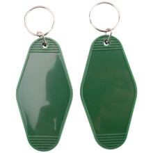 96 Pcs Vintage Motel Keychain DIY Blank Hotel Keychains Heat Transfer Blank Keychains Bulk Sublimation (Green)