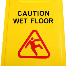 2X CAUTION WET FLOOR Yellow Warning Wet Floor Sign Safe Clean Smooth Double-Sided Triple-Cornered Warning Sign Tool