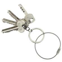 25pcs Stainless Steel Screw Locking Wire Keychain Cable Key Rings Outdoor Accessory