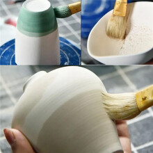 Mop Brush for Acrylic Painting,40 PCS Glaze Brushes for Pottery Goat Hair Blend Mop Brush Set for Pottery Acrylic Paint