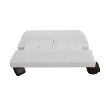 Adjustable Computer Tower Stand with Lockable Rolling Wheels, Dustproof Base and Stable Structure (White)