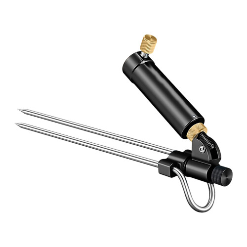 Rod Holder with Ground Stake for Secure Placement-black gold