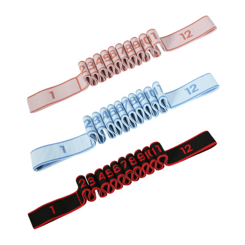 3Pcs Resistance Band Arm Back Stretching-12 grids 3 colors