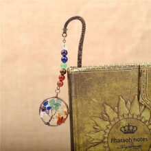 10X Chakra Cristal Marque-Page Vintage Métal Arbre Signets pour Femmes Étudiant Enseignant Graduation Cadeau de Noël