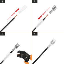 600 Peças Macho/Fêmea Pá Terminais de Crimpagem Manga Isolante Elétrica Conector de Enrolar Fio, 2,8 mm
