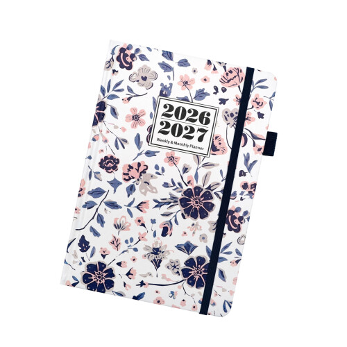2026 Work Life Planner Travel Journal-Plain white flower s