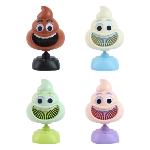 Whimsical Portable Table Fan Poop Shape Quiet Bladeless-Black 1