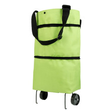 Foldable Shopping Trolley Bag with Wheels, Reusable Grocery Rolling Bag, Gray, 30x27x12cm