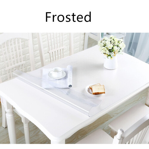 PVC Table Protector 1.0/1.5mm Waterproof Oilproof Plastic Desk Cover for Kitchen Dining Table 2