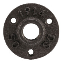6pcs 1/2 Inch Black Cast Iron Pipe Fittings Floor Flange BSP Threaded