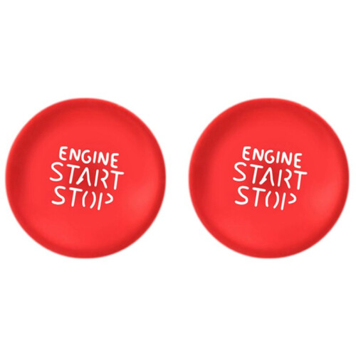 2X Auto Engine Start-Stop Button Sticker One-Key Start Button Trim Sticker per  Tucson  2021 2022 Rosso