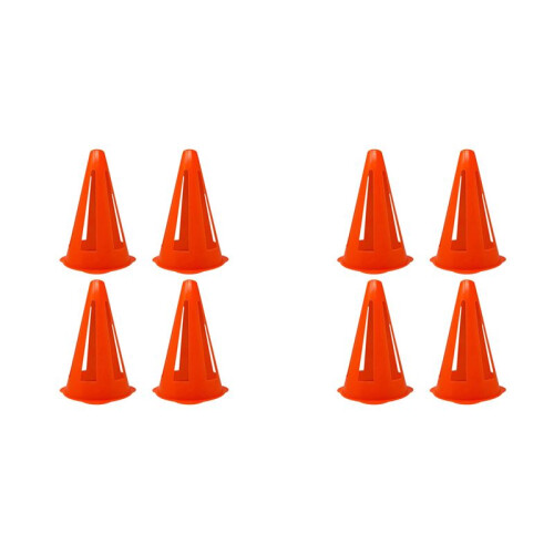 8X Cones PláSticos -  Cones Esportivos para ExercíCios + PráTica - Cones Laranja FlexíVeis para Treinamento + Jogos - 9 Polegadas