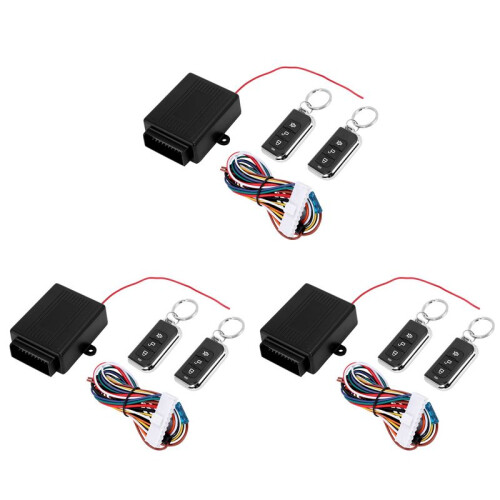 3X 12V Car Alarm Systems Remote Central Kit Door Lock Vehicle Keyless Entry System Central Locking with Remote Control