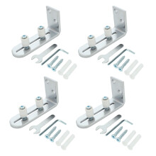 4X Floor Guide for Bottom of Sliding Barn Doors Adjustable Wall Mount Stay Roller Guide Bearings