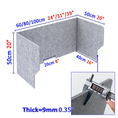 Office Desk Divider, Desktop Privacy Screen, Sound Dampening Freestanding Panel for Classroom 1
